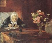 Anna Ancher Ane Hedvig Broendum Sitting at the Table painting